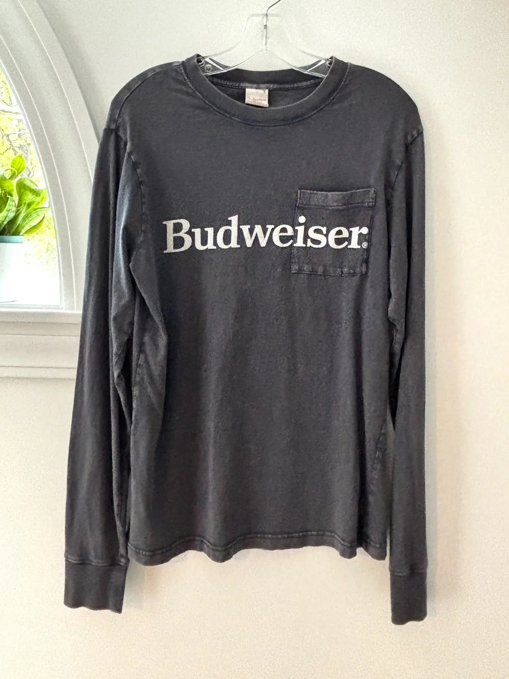 Budweiser PacSun Reversible Long Sleeve Pocket T-Shirt Retro Beer Logo Tee S - Picture 6 of 15